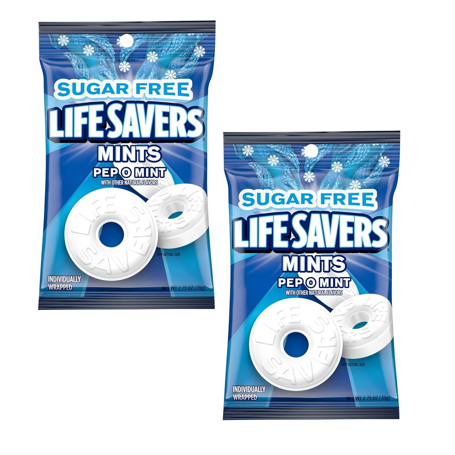 Sugar Free Lifesavers Pep O Mint & Wint O Green Mints, 2.75 Ounce (Pack of 4), Peppermint Breath Mints, Wintergreen Mints