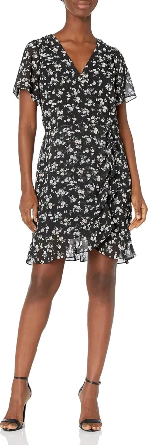 Sugar Lips Women's Lavina Floral Mini Wrap Dress