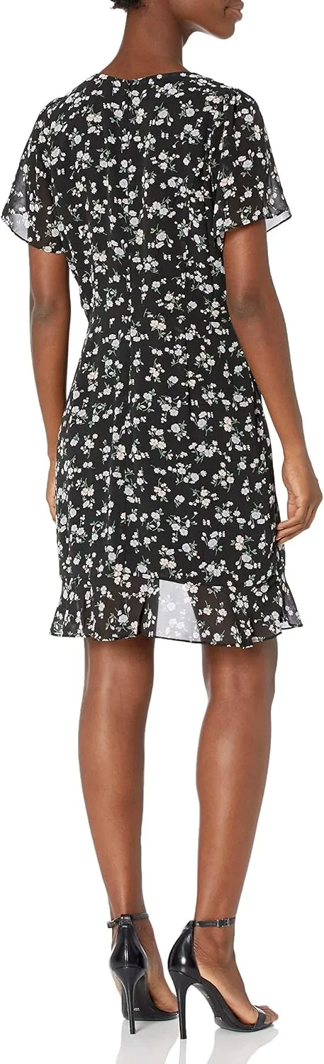 Sugar Lips Women's Lavina Floral Mini Wrap Dress