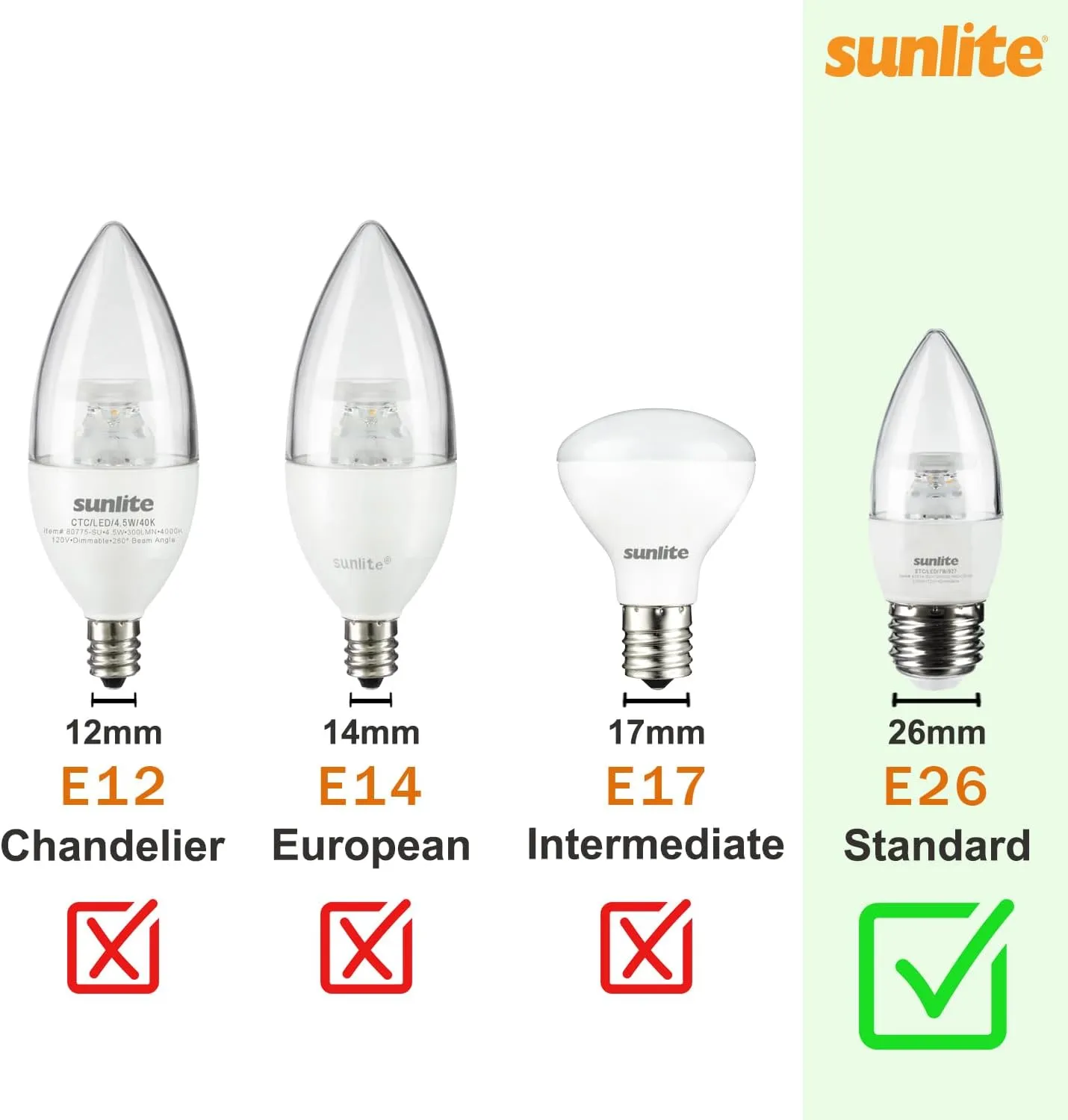 Sunlite 81122 LED G40 Edison Globe Light Bulb, 8.5 Watts (100W=), Standard E26 Base, 800 Lumens, Dimmable, Clear Glass, Antique Long Filament, 90 CRI, Title-20 Compliant, 2700K Warm White, 1 Count