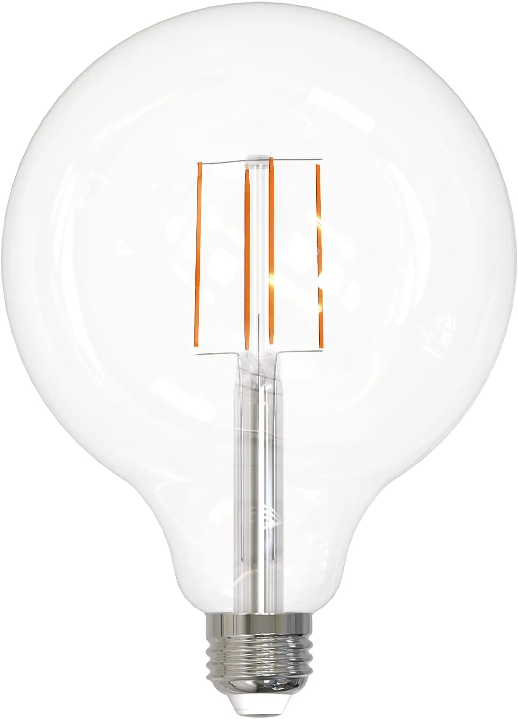 Sunlite 81122 LED G40 Edison Globe Light Bulb, 8.5 Watts (100W=), Standard E26 Base, 800 Lumens, Dimmable, Clear Glass, Antique Long Filament, 90 CRI, Title-20 Compliant, 2700K Warm White, 1 Count