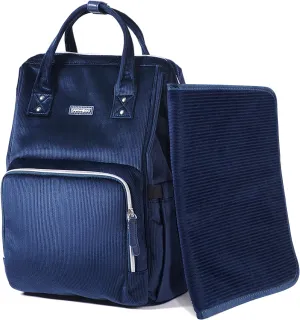 SUNVENO Velvet Stitching Diaper Bag Backpack Large Capacity Tote Shoulder Nappy Bag Organizer for Baby Care with Insulated Pockets,Waterproof Fabric, Blue