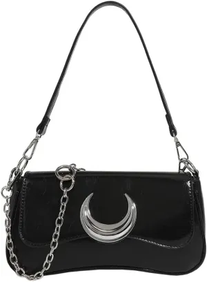 Sunwel Fashion Multi-Ways Moon Purse 90s Y2k Crossbody Crescent Handbag Double Straps Satchel Shoulder Bag for Women