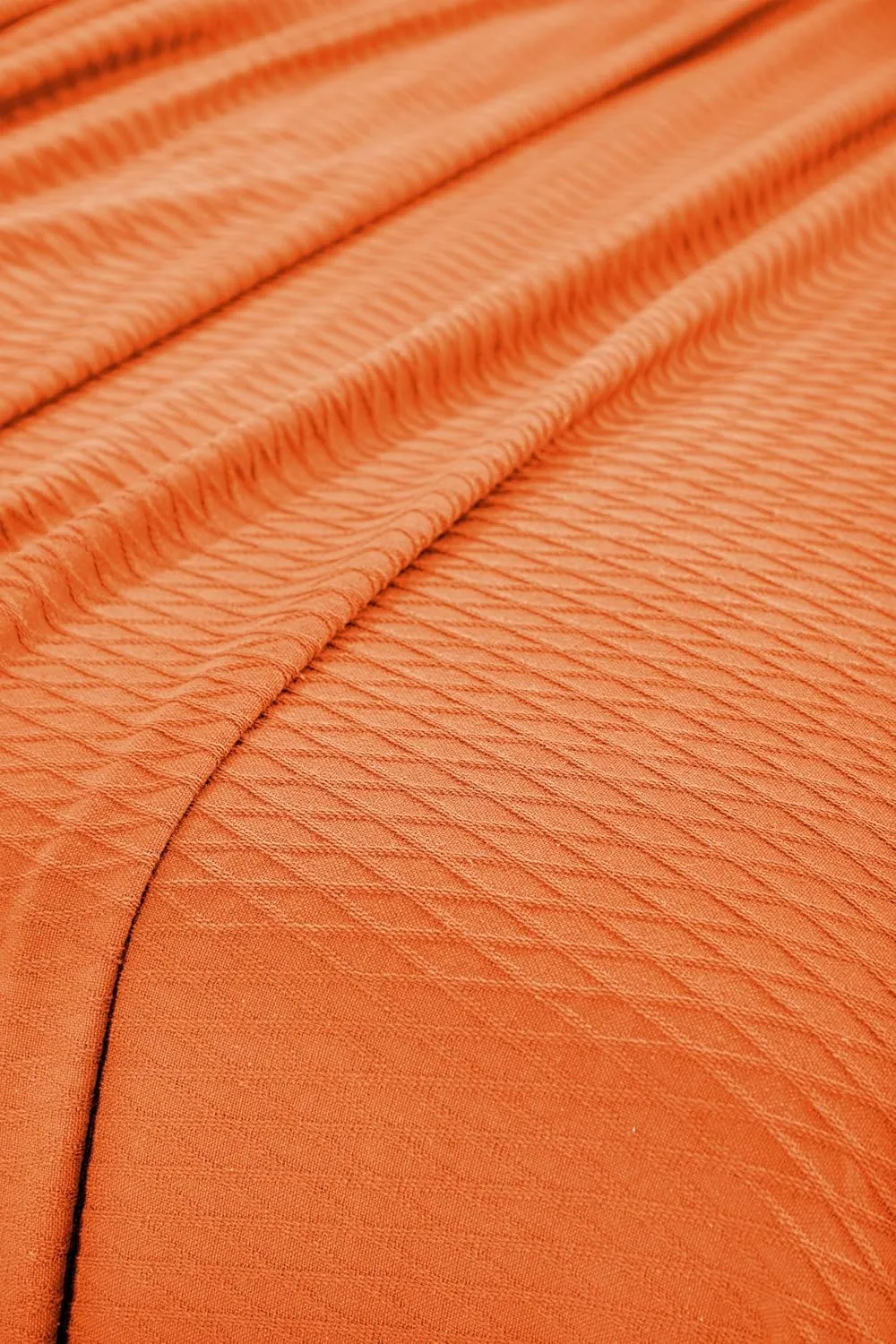 SUPERIOR Diamond Weave All-Season Cotton Blanket, Cover for Home, Couch, Bed, Soft, Warm Blankets, Boho Aesthetic, Comfy, Cozy, and Cute Covers, Decorative Bedding Essentials, King, Burnt Orange