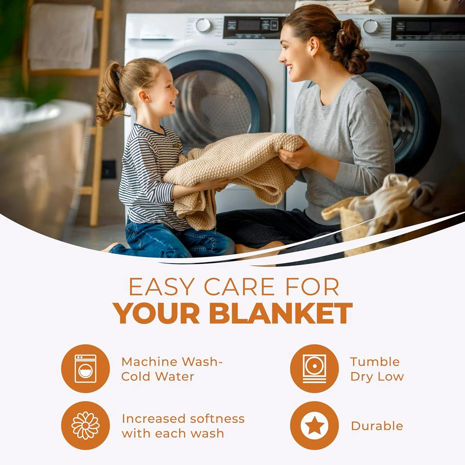 SUPERIOR Diamond Weave All-Season Cotton Blanket, Cover for Home, Couch, Bed, Soft, Warm Blankets, Boho Aesthetic, Comfy, Cozy, and Cute Covers, Decorative Bedding Essentials, King, Burnt Orange
