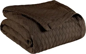 SUPERIOR Diamond Weave All-Season Cotton Blanket, Cover for Home, Couch, Bed, Soft, Warm Blankets, Boho Aesthetic, Comfy, Cozy, and Cute Covers, Decorative Bedding Essentials, King, Chocolate