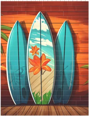 Surfboard On Wooden Building Block Puzzle Personalized Building Bricks for Adults Square Shaped Block Puzzle Building Brick Block Puzzles Valentine's Day Gifts for Home Decor Brick Puzzle