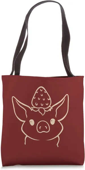 Swine Sow Cute Strawberry Mini Pig Tote Bag