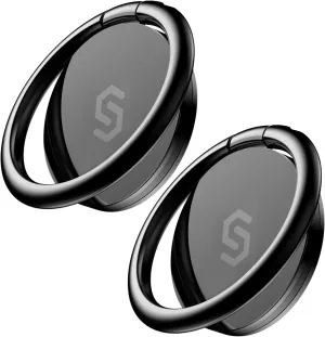 Syncwire Cell Phone Ring Holder Stand [2 Pack], 360 Degree Rotation Finger Ring Kickstand with Polished Metal Phone Grip for Magnetic Car Mount Compatible with iPhone, Samsung, LG, Sony, HTC