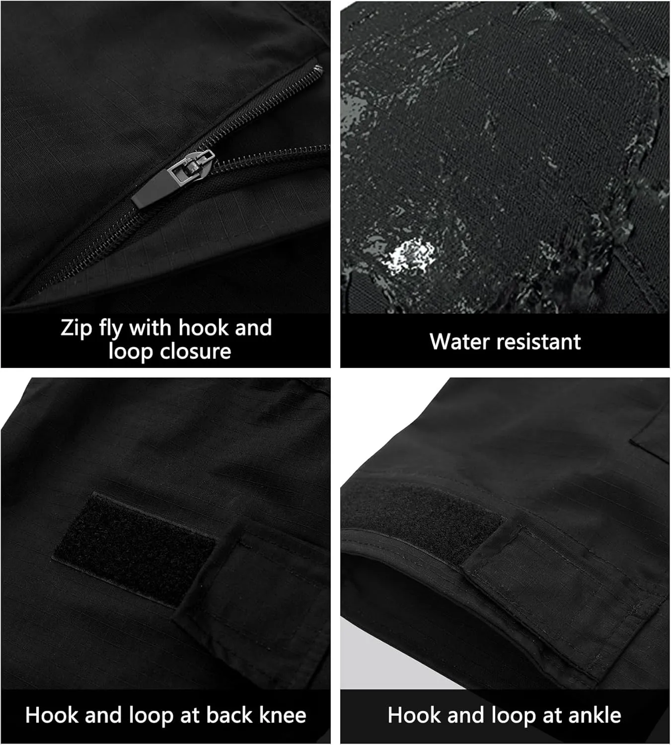 Tactical Pants for Men Water Resistant Hiking Pants Camo Cargo Pants with 10 Pockets No Belt and Kneepad