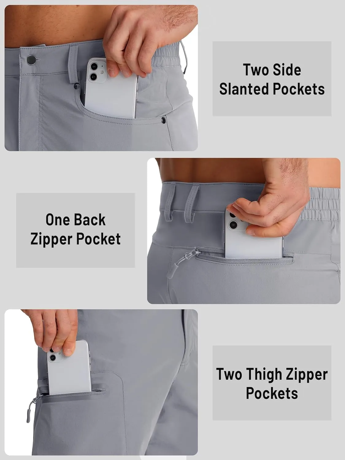 TACVASEN Men's Hiking Cargo Shorts 10" Quick Dry Lightweight Casual Summer Outdoor Golf Shorts with 5 Zipper Pockets