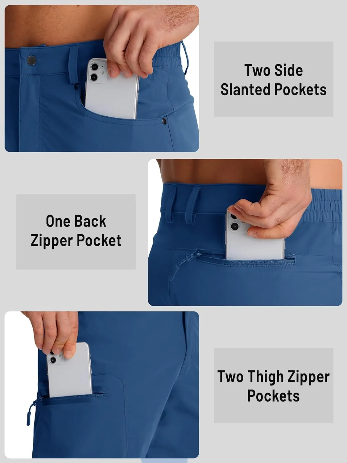 TACVASEN Men's Hiking Cargo Shorts 10" Quick Dry Lightweight Casual Summer Outdoor Golf Shorts with 5 Zipper Pockets