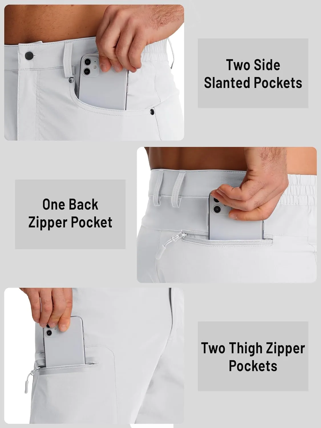 TACVASEN Men's Hiking Cargo Shorts 10" Quick Dry Lightweight Casual Summer Outdoor Golf Shorts with 5 Zipper Pockets