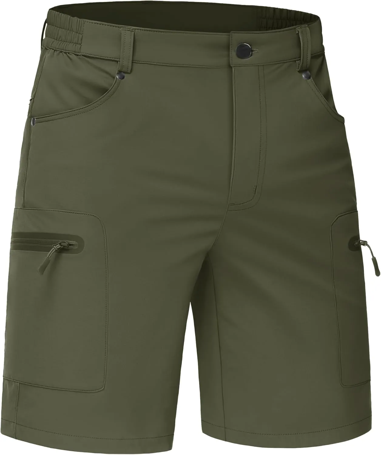 TACVASEN Men's Hiking Cargo Shorts 10" Quick Dry Lightweight Casual Summer Outdoor Golf Shorts with 5 Zipper Pockets