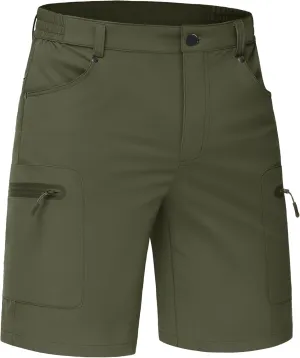 TACVASEN Men's Hiking Cargo Shorts 10" Quick Dry Lightweight Casual Summer Outdoor Golf Shorts with 5 Zipper Pockets
