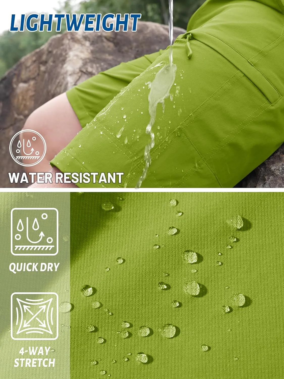 TACVASEN Men's Hiking Cargo Shorts Quick Dry Lightweight for Outdoor Golf Fishing Tactical Casual with Multi Pockets