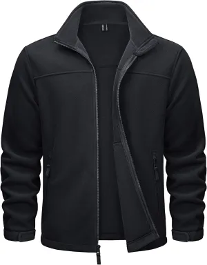 TACVASEN Men's Polar Fleece Jackets Lightweight Soft Winter Thermal Coats Outdoor Windproof Zip Up Jacket with Pockets