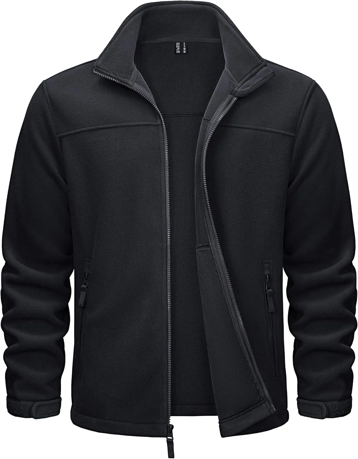TACVASEN Men's Polar Fleece Jackets Lightweight Soft Winter Thermal Coats Outdoor Windproof Zip Up Jacket with Pockets