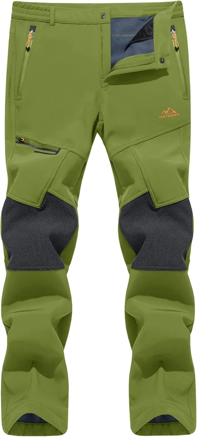 TACVASEN Men's Snow Ski Pants Windproof Snowboard Pants for Men Water Resistant Hiking Pants Fleece Lined Winter Working