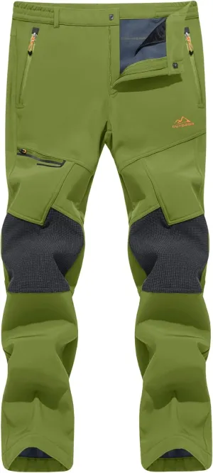 TACVASEN Men's Snow Ski Pants Windproof Snowboard Pants for Men Water Resistant Hiking Pants Fleece Lined Winter Working