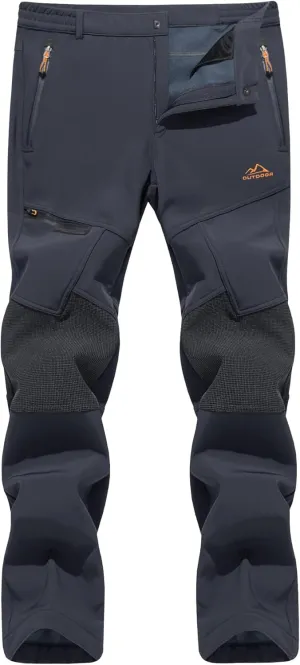 TACVASEN Men's Snow Ski Pants Windproof Snowboard Pants for Men Water Resistant Hiking Pants Fleece Lined Winter Working