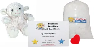 Teddy Mountain Make Your Own Stuffed Animal Mini 8 Inch Puffy Lamb Kit - No Sewing Required!