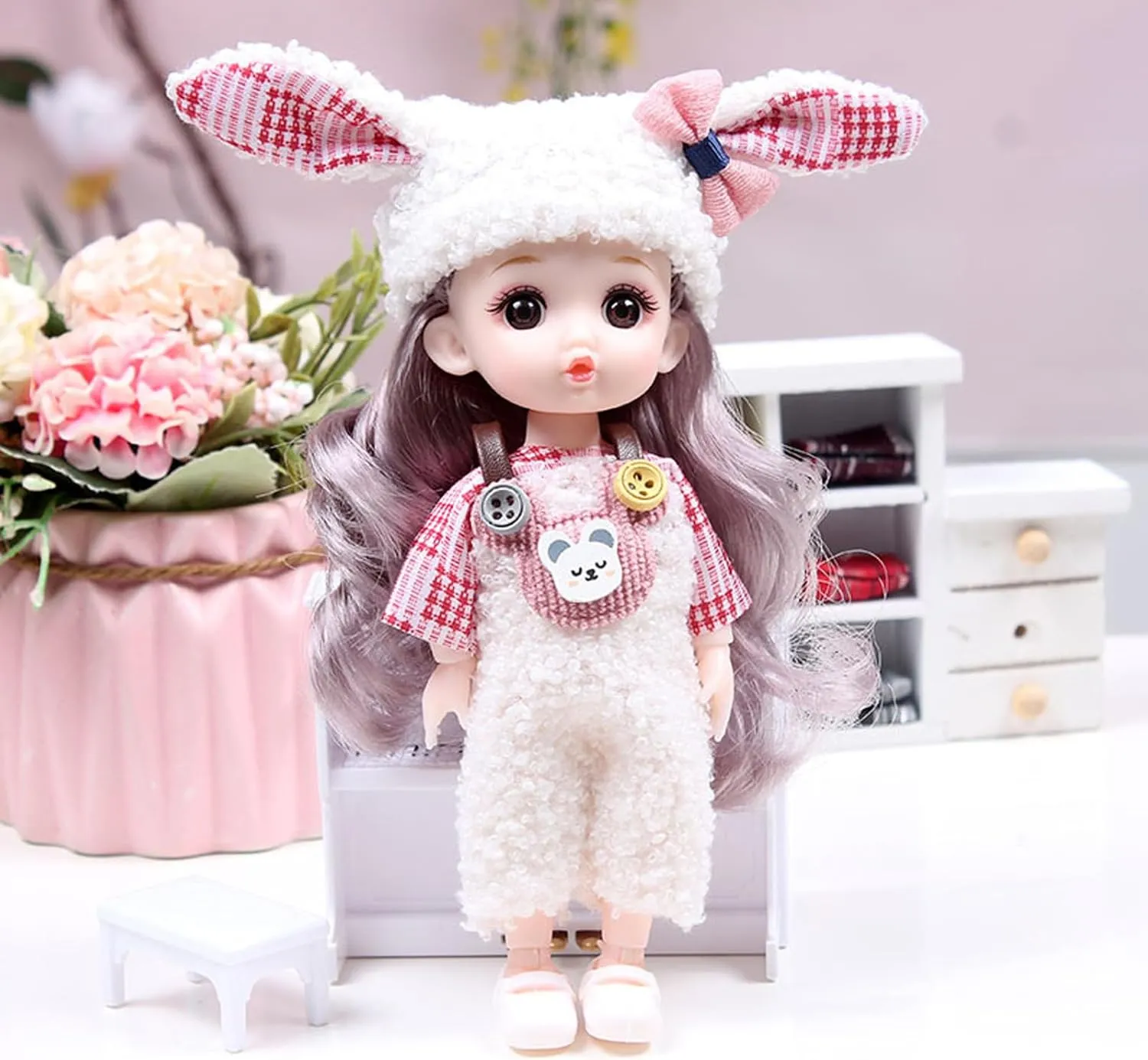 Thcbme 6 Pcs 6 Inch Princess Girl Mini Dolls, Three Sisters Small Princess Dolls, Little Girl Miniature Dolls for 3  Year Old Girls