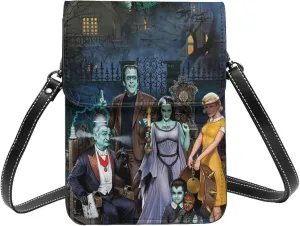The Mun-sters Family Small Crossbody Cell Phone Bag Women's Portable Shoulder Bag Handbag Purse,With Removable Shoulder Strap