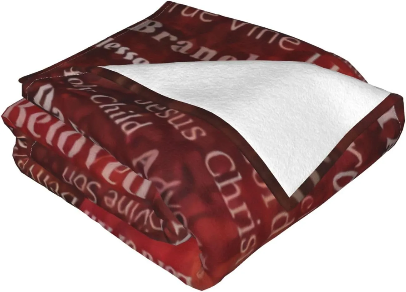 The Names of Jesus Christ from The Bible Art 50"X40" Flannel Blanket - 100% Soft Polyester, Lightweight and Warm, Suitable for Families, Camping, Travel