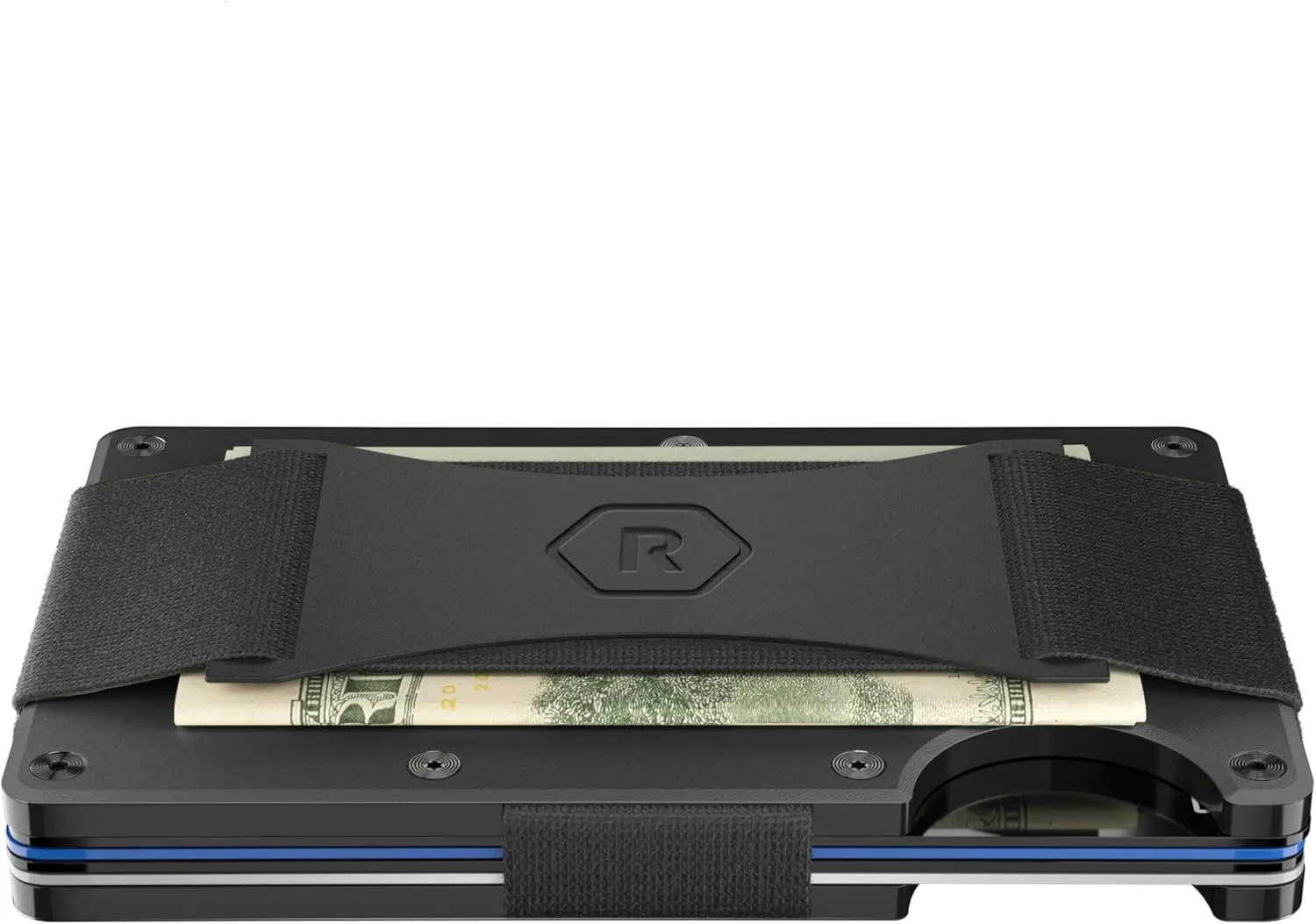 The Ridge NFL Edition, Mens Minimalist Aluminum Metal Wallet - Rfid Blocking, Elastic, Slim Front Pocket Credit Card Holder with Both Cash Strap and an additional Money Clip