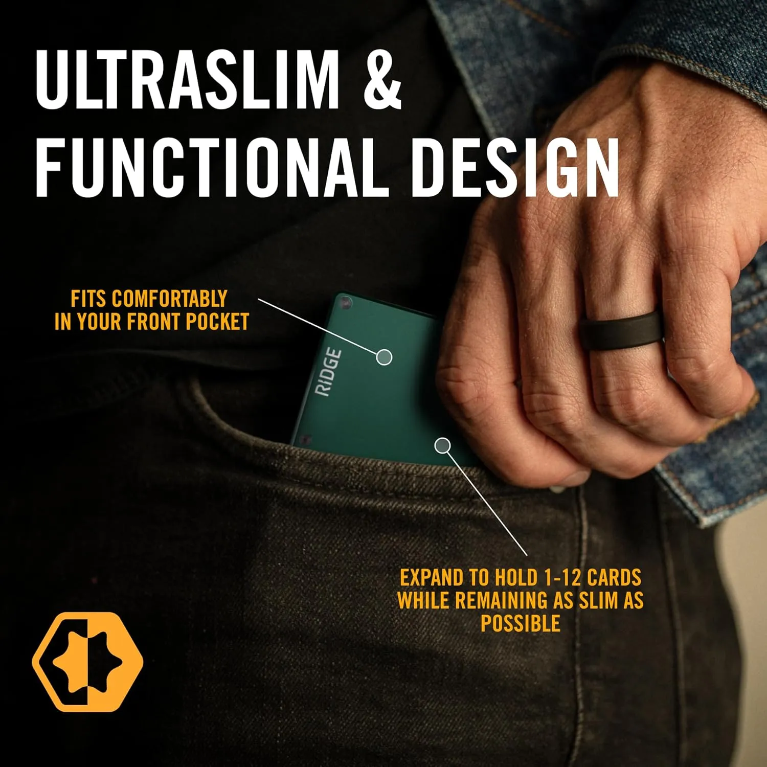 The Ridge Wallets for Men - Slim Minimalist Wallet For Men, Front Pocket, RFID - Card Holder Wallet - Forest Green