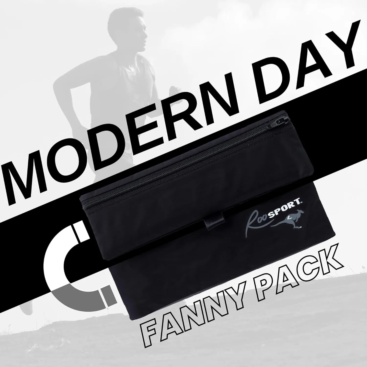 The RooSport Magnetic Running Pouch - Magnetic Pocket to Hold Cell Phone, Wallet, Earphones - Securely Carry Essentials While Running - Magnetic Closure for Convenience