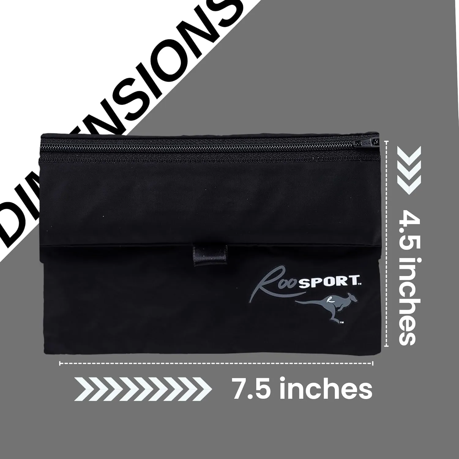 The RooSport Magnetic Running Pouch - Magnetic Pocket to Hold Cell Phone, Wallet, Earphones - Securely Carry Essentials While Running - Magnetic Closure for Convenience