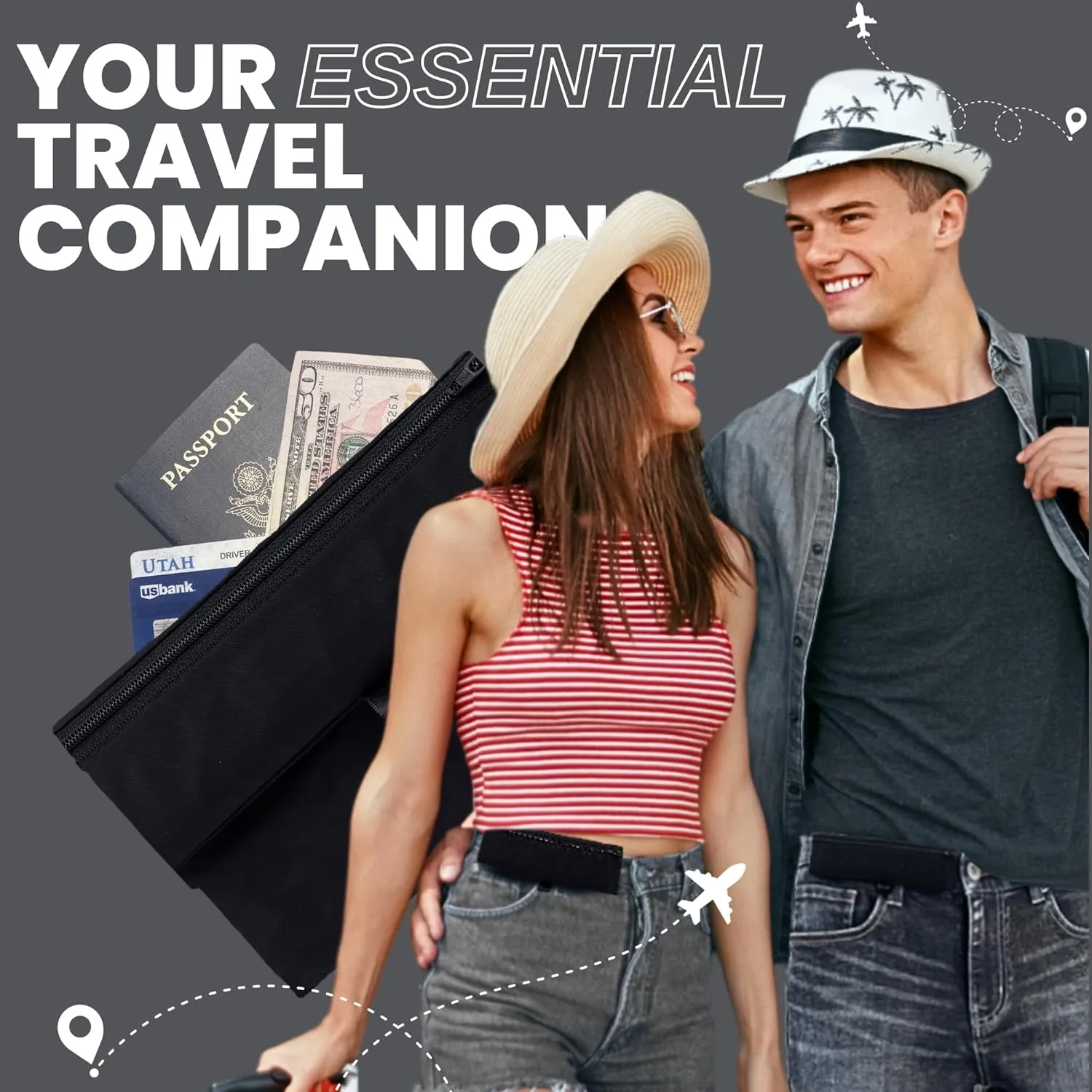 The RooSport Magnetic Running Pouch - Magnetic Pocket to Hold Cell Phone, Wallet, Earphones - Securely Carry Essentials While Running - Magnetic Closure for Convenience
