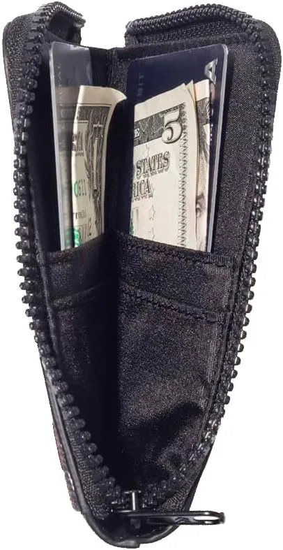 Thread Wallets RFID Blocking Leather Zip Wallet with Card Holder for Men and Women (Black)