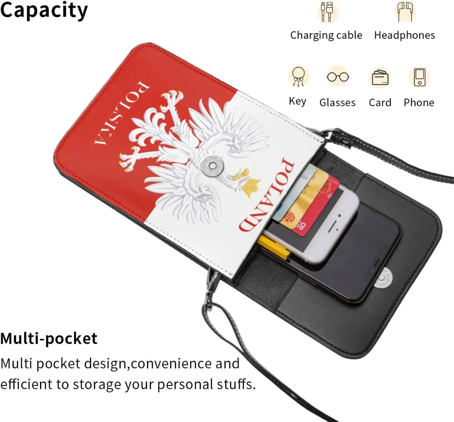 Tiger Stripes Leather Crossbody Cell Phone Purse Small Wallet Bags Adjustable Phone Bag for Women