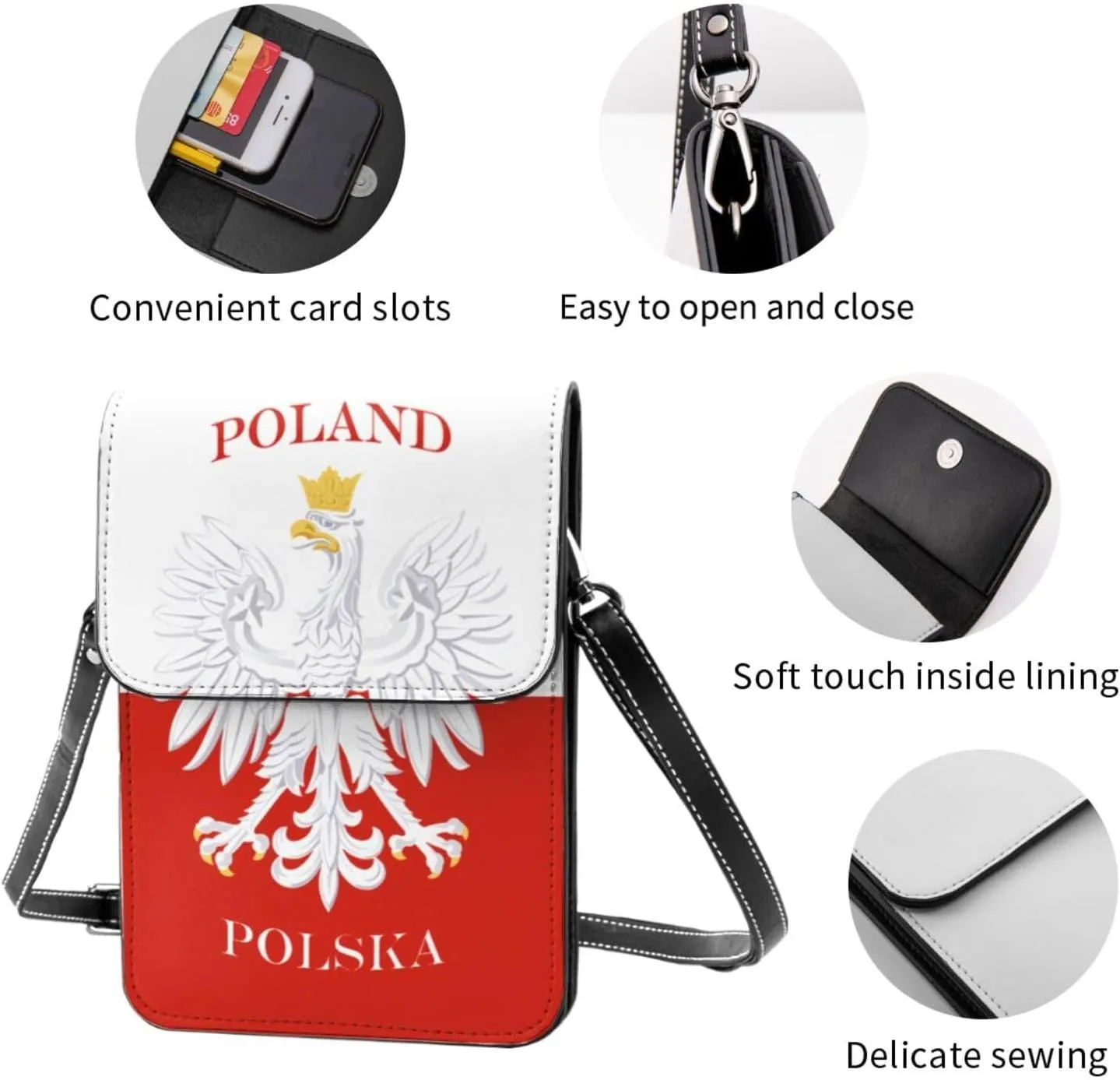Tiger Stripes Leather Crossbody Cell Phone Purse Small Wallet Bags Adjustable Phone Bag for Women