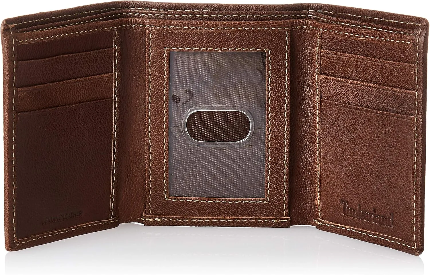 Timberland Men's Leather RFID Blocking Trifold Wallet, Brown, One Size