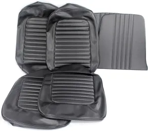 TMI 43-70205-958 Mustang Front Black Sierra Grain Vinyl Upholstery (Coupe, Convertible/2 2 Fastback, with Bucket Seats)