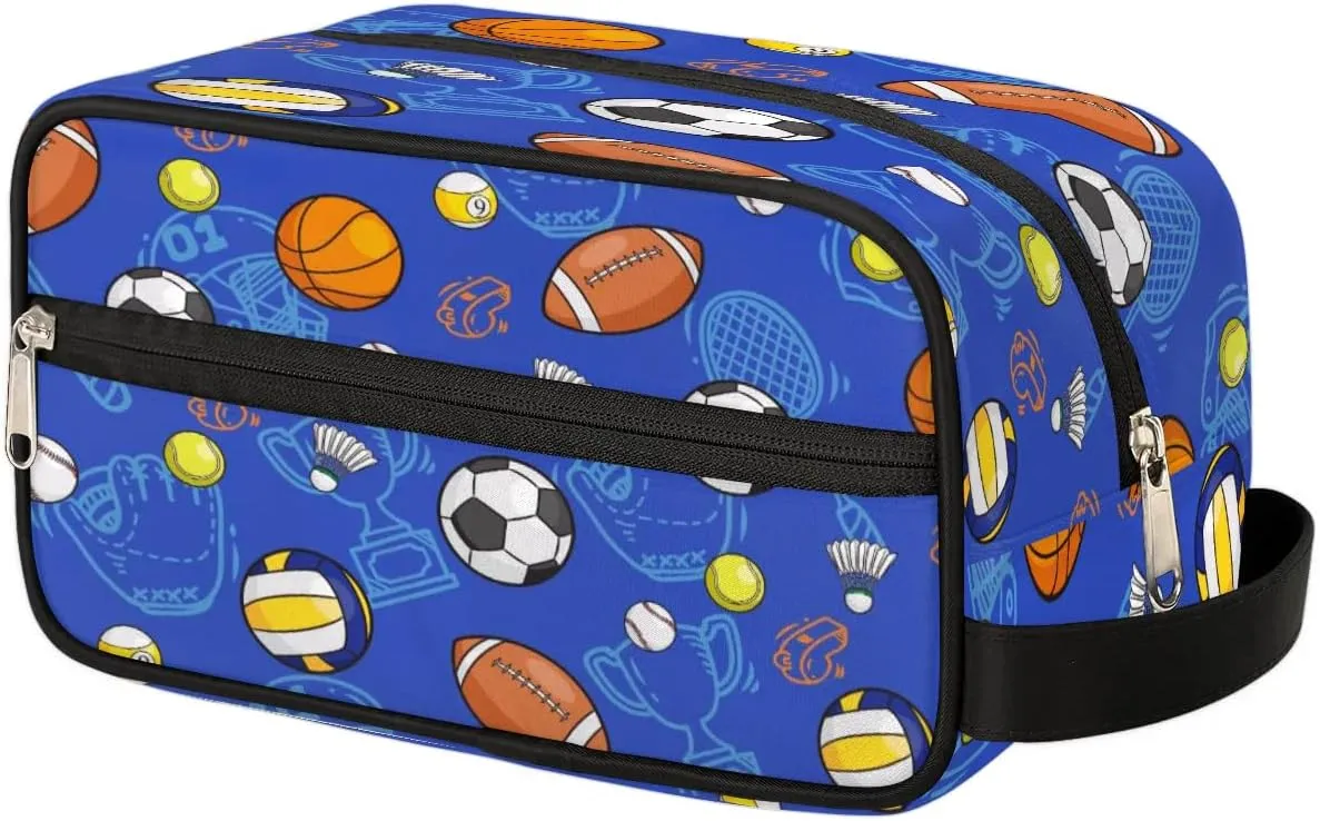 Toiletry Bag for Boys Man,Travel Toiletry Bag for Woman Comestic Makeup Bag,Waterproof Shaving Bag for Toiletries Accessories Travel Essentials,Soccer Ball Basketball
