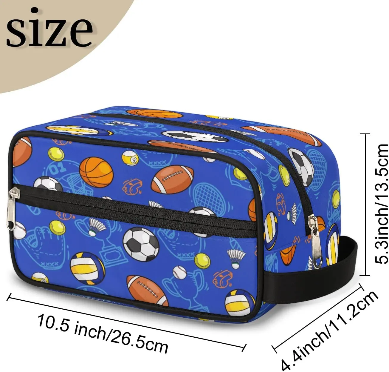 Toiletry Bag for Boys Man,Travel Toiletry Bag for Woman Comestic Makeup Bag,Waterproof Shaving Bag for Toiletries Accessories Travel Essentials,Soccer Ball Basketball