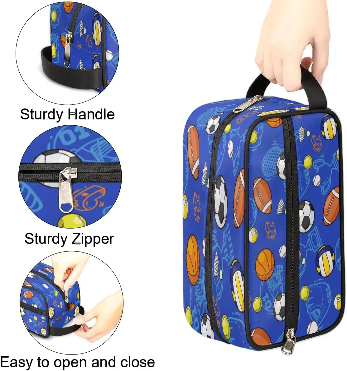Toiletry Bag for Boys Man,Travel Toiletry Bag for Woman Comestic Makeup Bag,Waterproof Shaving Bag for Toiletries Accessories Travel Essentials,Soccer Ball Basketball