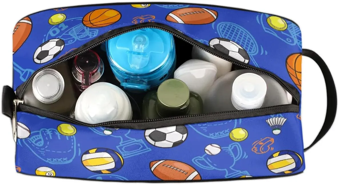 Toiletry Bag for Boys Man,Travel Toiletry Bag for Woman Comestic Makeup Bag,Waterproof Shaving Bag for Toiletries Accessories Travel Essentials,Soccer Ball Basketball