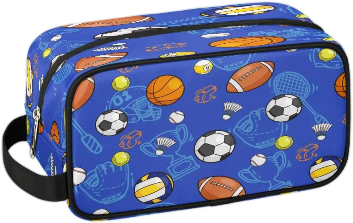 Toiletry Bag for Boys Man,Travel Toiletry Bag for Woman Comestic Makeup Bag,Waterproof Shaving Bag for Toiletries Accessories Travel Essentials,Soccer Ball Basketball