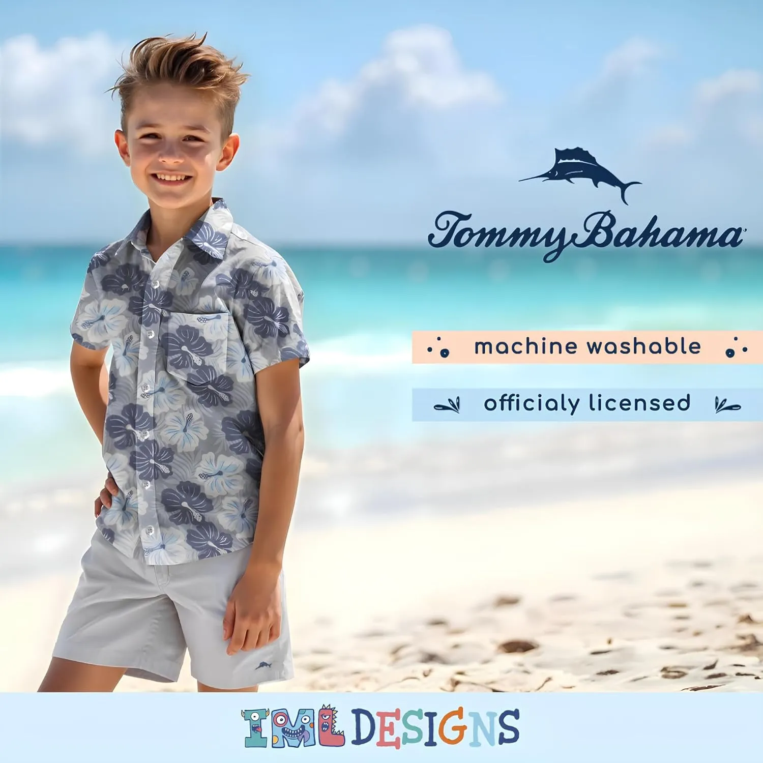 Tommy Bahama Boys Classic Woven Button-Down Shirt - Summer Short-Sleeve Hawaiian Shirt with Pocket for Kids