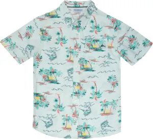 Tommy Bahama Boys Classic Woven Button-Down Shirt - Summer Short-Sleeve Hawaiian Shirt with Pocket for Kids
