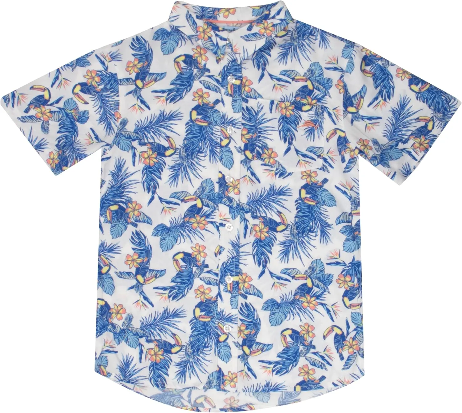 Tommy Bahama Boys Classic Woven Button-Down Shirt - Summer Short-Sleeve Hawaiian Shirt with Pocket for Kids
