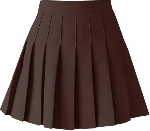 TONCHENGSD Women's High Waist Pleated Mini Skirt Skater Tennis Skirt