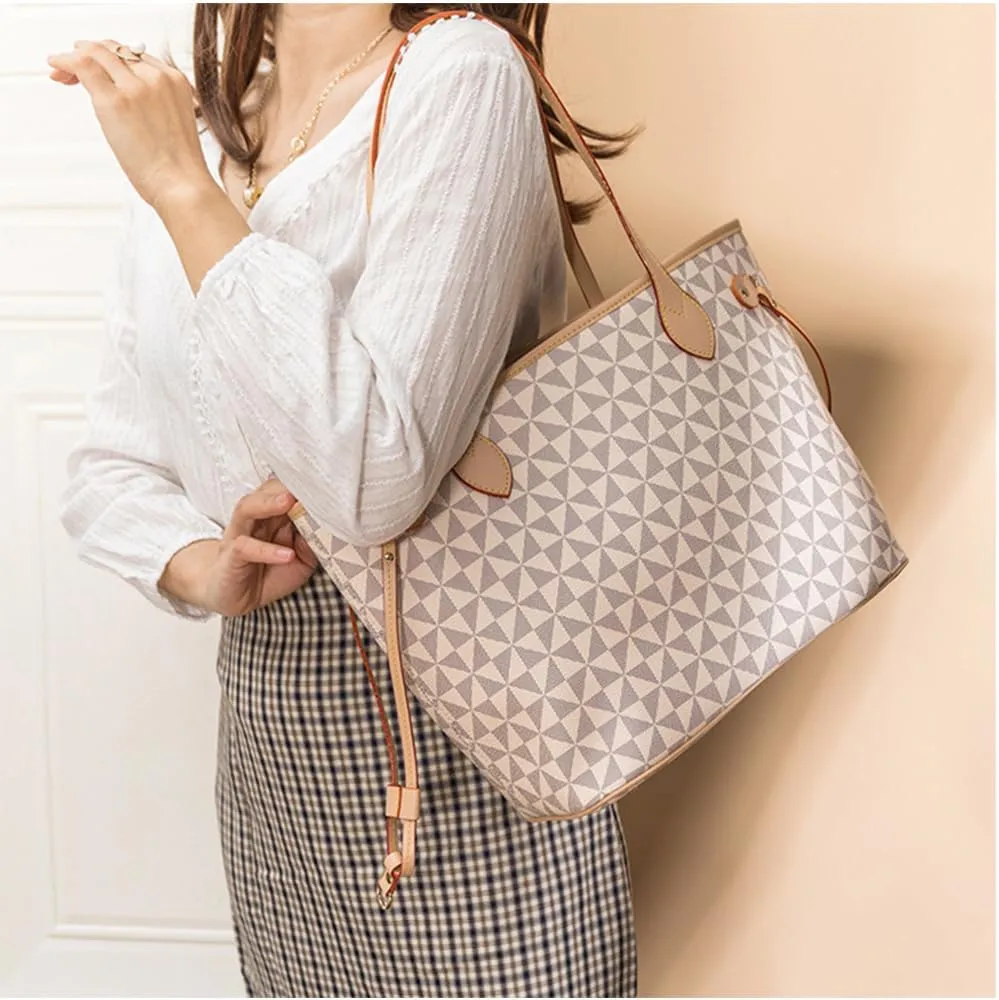 Tote Bag for Women, Tote Bag with Zipper，Leather Tote Bag Shoulder Bag Top Handle Handbag for Travel, Work
