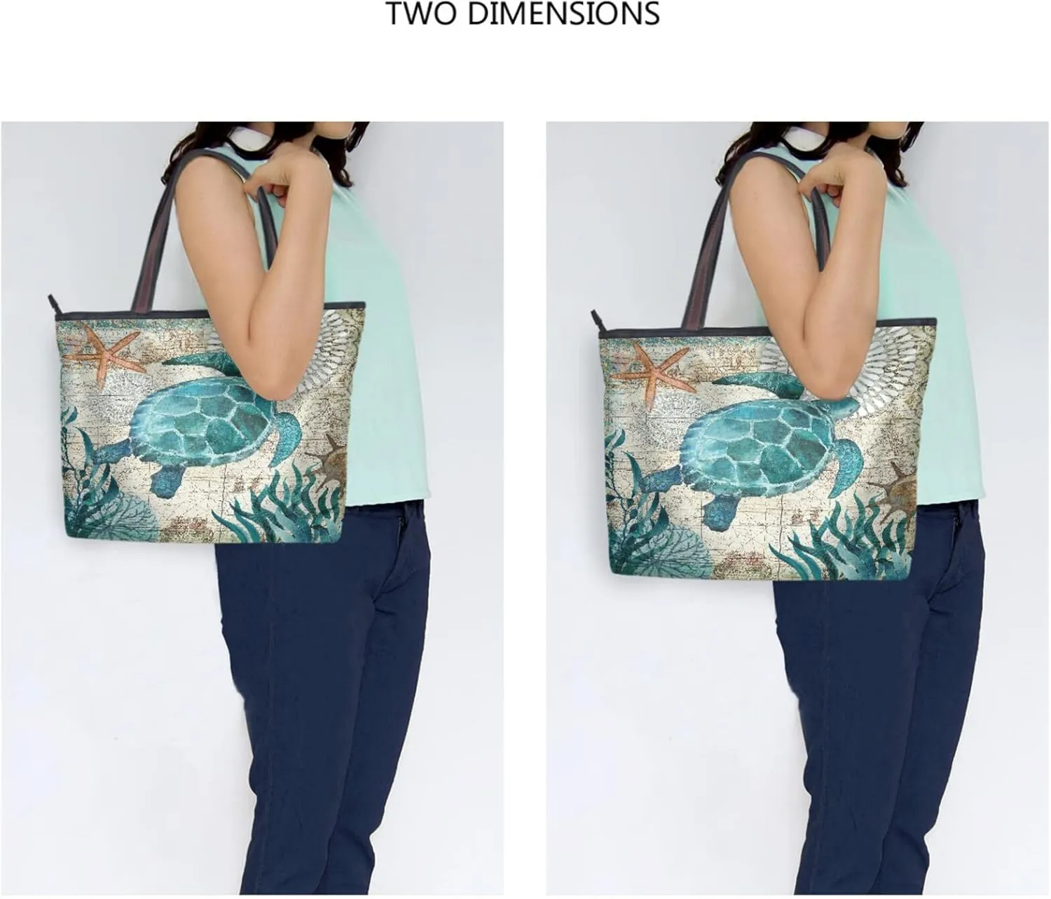 Tote Bag for Women with Zipper and Pockets,Polyester Tote Bag Pattern Tote Purse Women Handbag